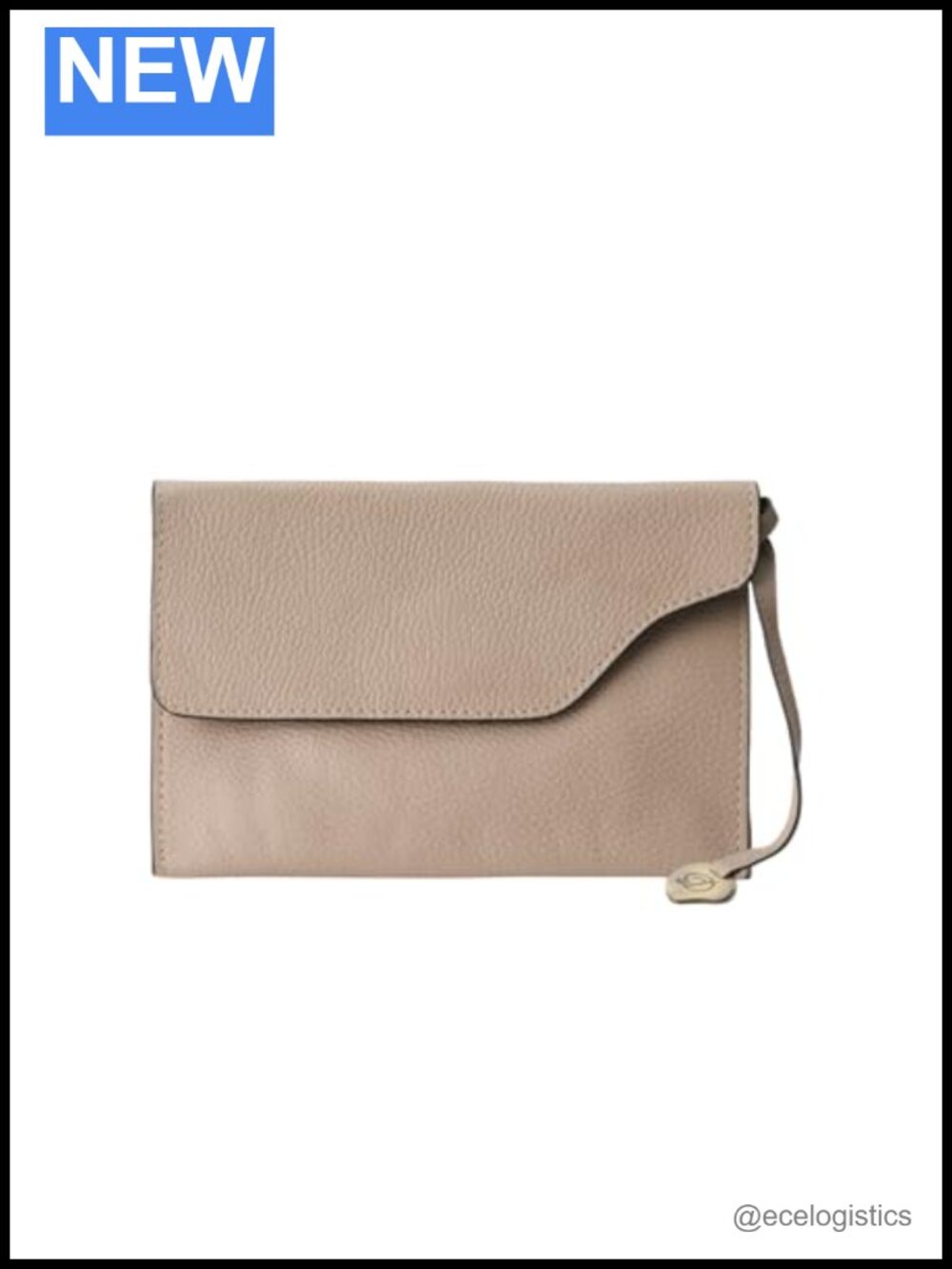 Italian Pebbled Leather Crossbody Clutch RFID Blocking Adjustable Strap